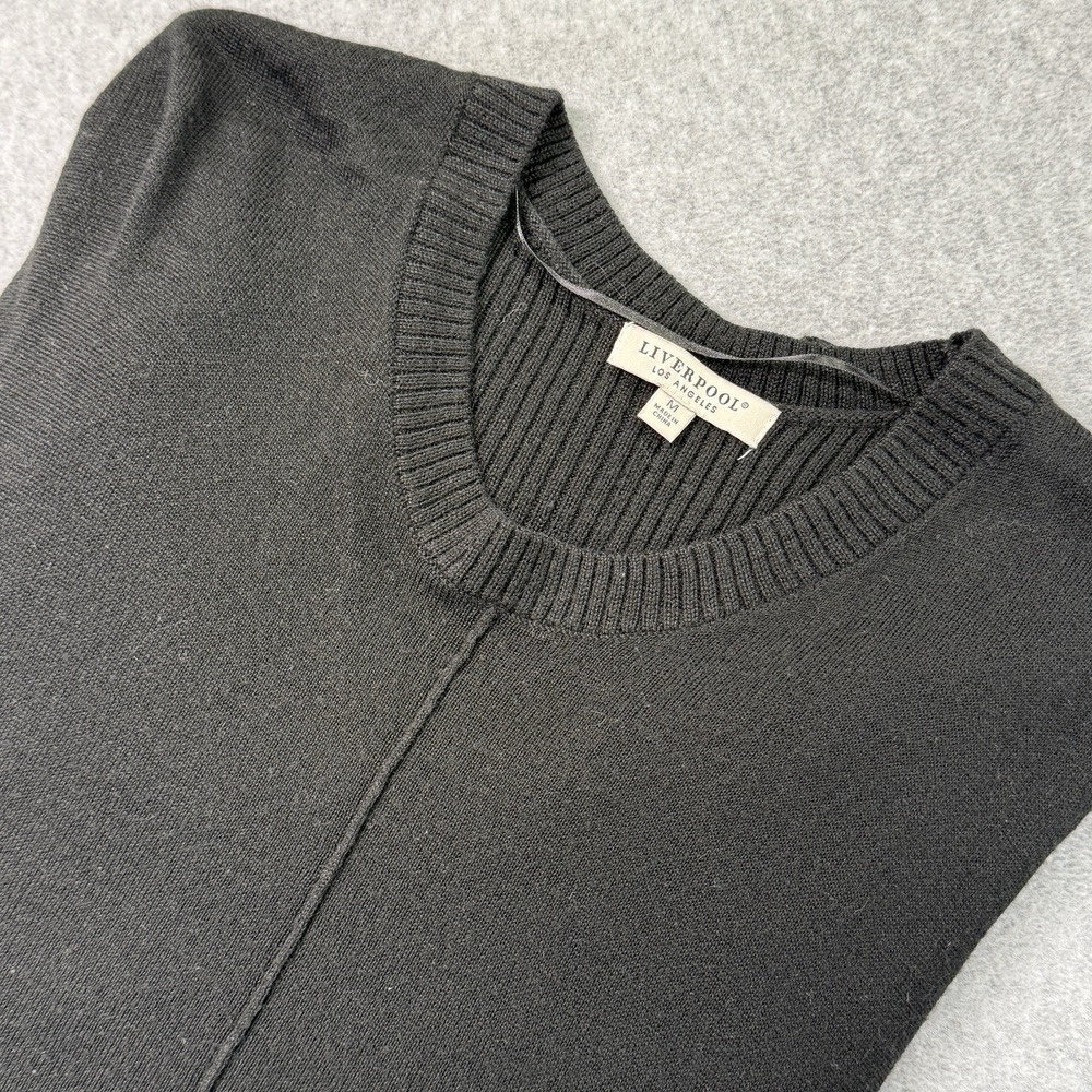 Liverpool Los Angeles Wool Blend Sweater Medium Gray Crew Neck Pullover‎